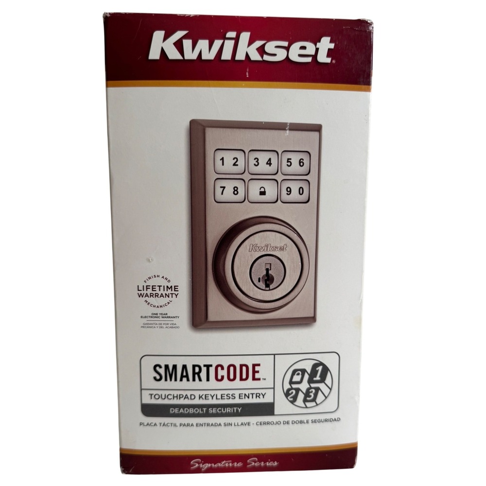 Kwikset SmartCode Signature Series Touchpad Electronic Deadbolt Satin Nickel